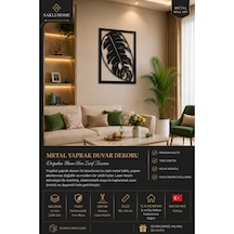 Tropikal Yaprak Metal Duvar Tablosu 38x30 Cm Çerçeveli Lazer Kesim Metal Duvar Dekoru 1.5 Mm Çelik Sac Elektrostatik Boyalı İç Ve Dış Mekân Siyah Yaprak