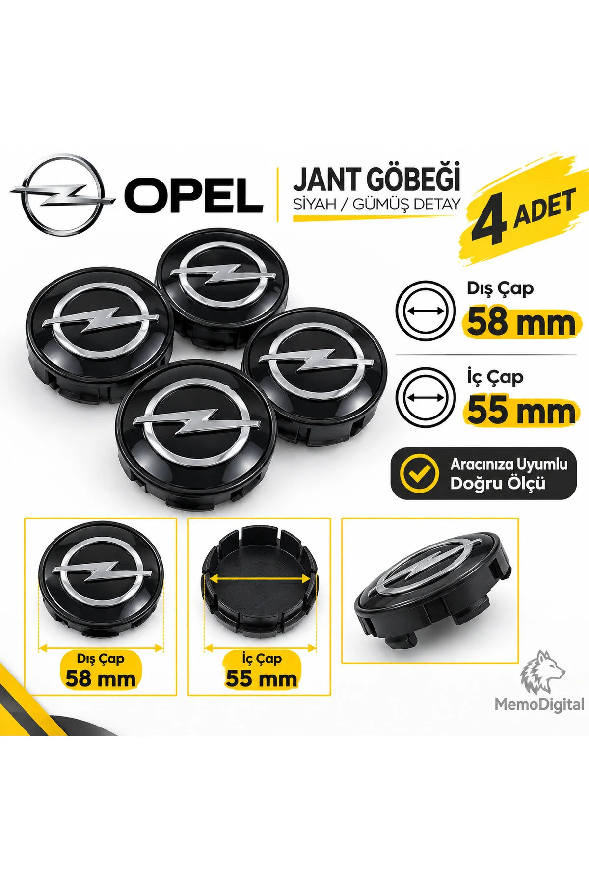 Universal Opel Jant Göbeği Dış Çap 58 Mm İç Çap 55 Mm