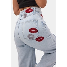 Kadın Ice T-12s6-3 Straight Fit Özel Tasarım Denim Jean Ice Kot