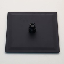 Tepe Duş Başlığı Kare Slim 304 Metal 25x25 Cm Mat Siyah Altın - Beyaz