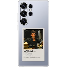 Samsung Galaxy S25 Ultra Uyumlu Scarface Mini Poster Tasarımlı Baskılı Silikon Kılıf Renkli