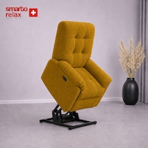 Smarto Relax Porto Liftli Çift Motorlu Elektrikli Ayağa Kalkma Destekli Polyester Hasta Ve Baba Tv Koltuğu Sarı