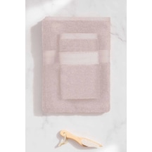 2 Parça Battal Lüks Premium Banyo Spa Havlu Takımı 90x170 Cm Pudra Çok Renkli