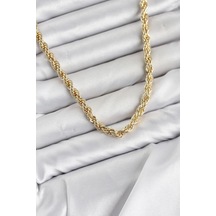 Cm Burgu Model Gold Renk Pirinç 60 Cm Kadın Kolye - Altın