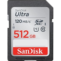 Sandisk Ultra Sdxc Uhs-ı Hafıza Kartı 512 Gb Giriş Seviyesi Ve Orta Sınıf Kompakt Kameralar İçin, U1, Sınıf 10, 120 Mb/s Aktarım