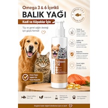 Omega 3 & 6 Somon Balık Yağı 250 Ml Kedi Ve Köpekler İçin Tüy, Deri, Bağışıklık Ve Genel Sağlık Destekleyici