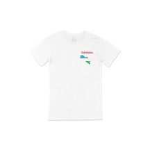 Özbekistan Haritalı ve Bayraklı Cep Logo Tasarımlı Beyaz Tişört
