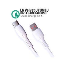 Lg Velvet Uyumlu Şarj Kablosu Hızlı Şarj 3.4a Lg Velvet Lm G910 Kablosu