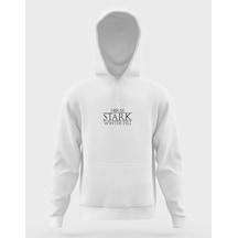 House Stark Unisex Kapüşönlu Hoodie Beyaz