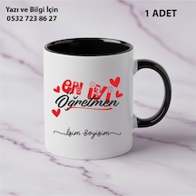 Kişiye Özel İsim Yazılır En İyi Öğretmen Kupa Bardak Öğretmenler Günü Hediyesi-şık Görünümlü Hediye Siyah