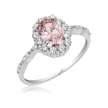 Stillove Gümüş Pembe Oval Taşlı Kadın Yüzük