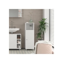 Tek Kapaklı 3 Raflı Çok Amaçlı Banyo Dolabı Mutfak Dolabı Havlu Dolabı Erzak Dolabı Beyaz Md1007 Çok Renkli