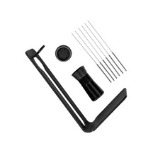 Kosona Ayarlanabilir 6 İğne 0.4mm 304 Paslanmaz Çelik Kahve Toz Dağıtıcı - Manyetik Tabanlı Ve Ergonomik El Kolu Siyah