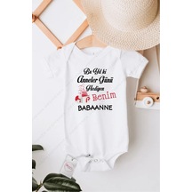 Hediyenza Anneler Günü Hediyen Benim Babaanne Özel Tasarım Bebek Zıbın Pamuklu Çıtçıtlı Body Beyaz