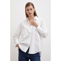 Never More Varaklı Poplin Gömlek Beyaz Beyaz Never More Varaklı Poplin Gömlek Beyaz Beyaz