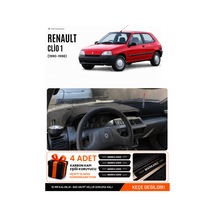 Renault Clıo 1 1990-1998 Uyumlu Torpido Koruma, Torpido Örtüsü, Torpido Kılıfı - Siyah - Re006
