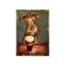 Bedeko Bira İçen Köpek Hediyelik Ahşap Tablo 25 Cm X 35 Cm