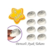 8 Adet Dereceli Ayak Tabanı Beyaz Mobilya Masa Sehpa Ayağı Bağlantı Aparatı Açılı Plastik