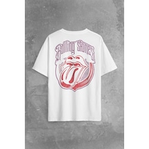Rolling Stones Rock Retro 70s 80s Music Sırt Ön Baskılı Oversize Tişört Unisex T-shirt 001