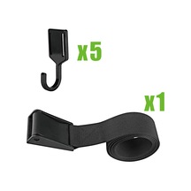 Springsun Kampanya Ağaç Kancası - Dış Mekan Kullanıma Uygun 5 Adet Kanca + 1 Askı Bandı - Siyah Dayanıklı Dikişli Dış Mekan Aletleri Siyah