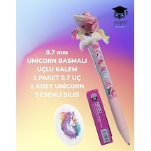 Seyfikirtasiye 0.7 Mm Unicorn Basmali Uçlu Kalem, Pembe, Silgi Hediyeli