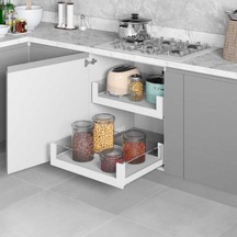 Starax Bağımsız Gizli Raylı Çekmece Frenli Beyaz Modül 45cm S-2333-p-w
