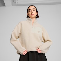 Puma Classıcs Winterized Half-zip Kadın Krem Sweatshirt Düz 626796 Krem
