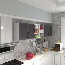 Kenzlife Hazır Mutfak Dolabı Bulgur90 Gri Mod2 90 240 32 Mebran Kapak Suntalam Gövde Beyaz