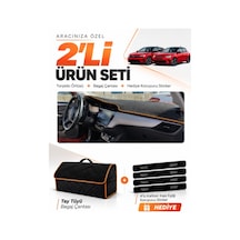 Opel Corsa F 2019-2026 Uyumlu Torpido Örtüsü + Tay Tüyü Bagaj Çantası + Sticker - Siyah Kahverengi