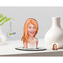 Kişiye Özel Kadın Karikatürlü 3D Ahşap Biblo Ve Isimli Silver Pap (473567265)