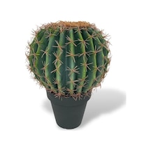 Yapay Çiçek Echinocactus Grusonii Altın Fıçı Kaktüs Siyah Saksıda 35 25m Cactüs Sk4010s
