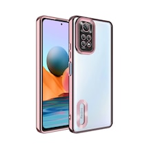 Ekılıf - Xiaomi Redmi Note 11 Global Uyumlu - Kılıf Kamera Korumalı Logo Gösteren Omega Kapak - Rose Gold