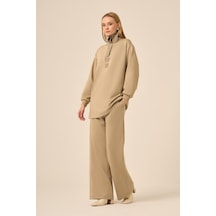 Ftz Women Kadın Scuba Spandex Takım Beige 31278 Beige