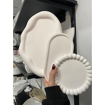 Üçlü Takı Tabağı Dekoratif Alçı Süs Eşyası 15 X 15 Tbk-1013
