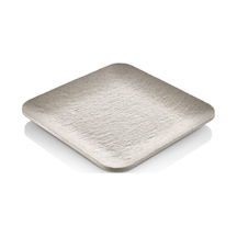 6 Adet Mat Krem Kare Melamin Tatlı Tabağı Servis Tabağı - Bulaşık Makinesinde Yıkanabilir 18 Cm