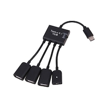 Type C Usb 3.1 Usb 4 In 1 Otg ve Şarj Kablosu Type C Usb 2.0 Otg
