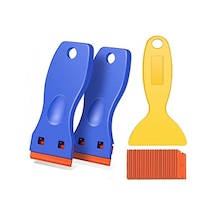 Joyhub Plastik Bıçaklı Yapışkanlı Etiket Kazıyıcı Temizlik Aracı 100'lü Paket Mavi Tıraş Makinesi Yedek Başlığı Pfy2k7