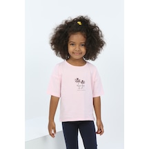 Toontoy Kids Toontoy Kız Çocuk Panama Beach Baskılı Tişört Açık Pembe