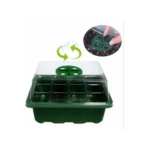 Lebihmurah 1834 2x Tohum Başlangıç Tepsileri Fide Tepsisi 12 Hücreli Nem Ayarlanabilir Bitki Başlangıç Kiti Kubbe Sera Yetiştirme Tepsileri Yeşil