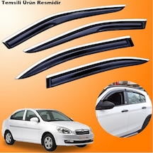 Hyundai Accent Era Mügen Cam Rüzgarlığı Abs Krom Nikelajlı Cam Rüzgarlığı 2006-2012 Arası 4 Lü Set