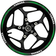Yamaha Beyaz Yazılı Yeşil Reflektif Pençe Şeritli Sticker Motorunuza Hava Katın