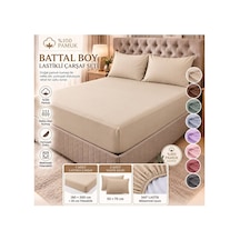 Slc Home%100 Pamuk Kumaş 180 X200 Cm Battal Boy Lastikli Çarşaf +2 Adet Yastık Kılıfı Bej - 939447493 Bej