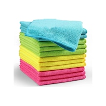 Mikrofiber Temizlik Bezi 12 Adet 30x30 Çok Amaçlı İz Bırakmaz - Renkli Oto, Mutfak Ve Bulaşık K Tek Renk