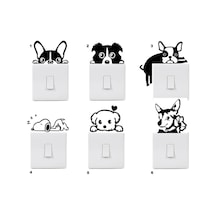 Lı Sevimli Köpek Dekoratif Priz Sticker