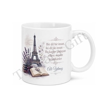Fransızca Öğretmenine Hediye Baskılı Kupa Bardak Özel Tasarım Porselen Mug Beyaz / Çok Renkli