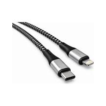 Type C-lightning Uyumlu Örgülü Kablo, 27watt Pd Hızlı Şarj, Wahoo 1ad X 1metre Grisiyah