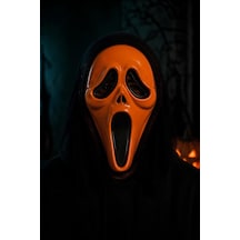 Turuncu Çığlık Korku Maskesi Halloween Cadılar Bayramı Kostüm Yüz Maskesi Tüm Yaşlar