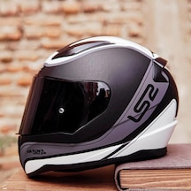 Siyah Vizörlü + Ls2 Rapid Deeper Full Face Motosiklet Kaskı Beyaz - Siyah