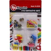 Fixpoint Kırtasiye Seti Mantar Çivisi,raptiye,kıskaç,ataş - 3 Paket