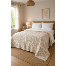 Bloomy Müslin Yatak Örtüsü Pike Çift Kişilik Yumuşak Dokulu Nefes Alan 4 Mevsim Örtü 230x250 Çeyiz&günlük Bej